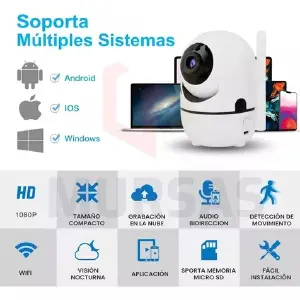 Camara Robotica Wifi Hd 720p Alarma Vis