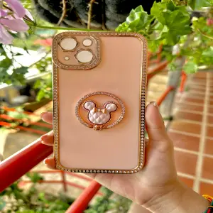 IPHONE  13 PRO   FUNDA ROSA DIAMANTE POP