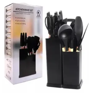 SET DE COCINA DE 19 PZAS NEGRO
