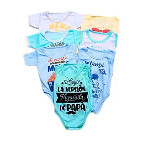 JUEGO DE BODYS X 7 PARA BEBE NIÑO