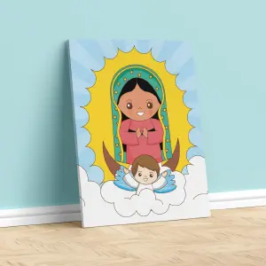VIRGEN NIÑOS LIENZO 18