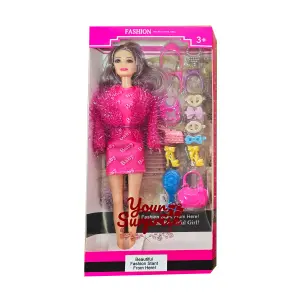 Muñeca Vestido Abrigo Accesorios Moda