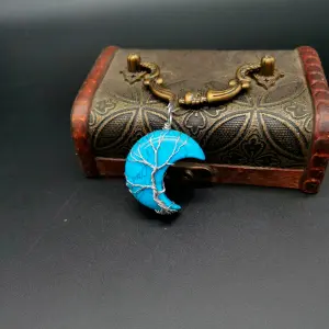 Collar Cuarzo Luna Arbol Turquesa Vida
