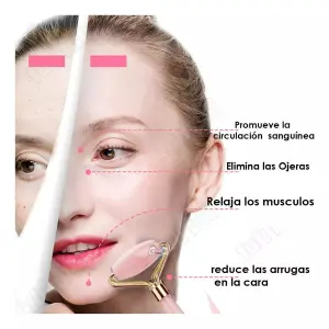 Rodillo de masaje de cuarzo rosa