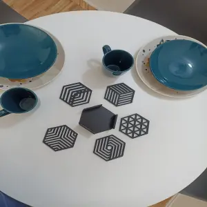 Protector de mesa-portavasos 3D