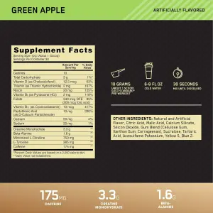 Optimum Pre Entreno Green Apple 300g