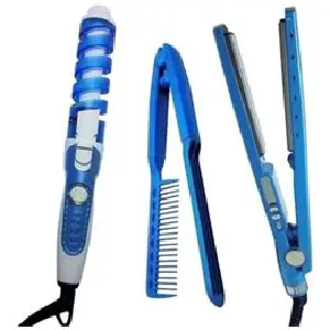 Combo 3En1 Nanotitanium Plancha Cepillo