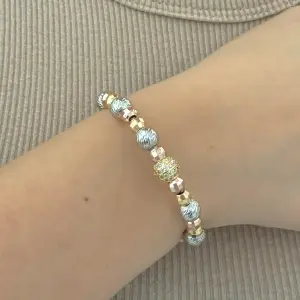 Pulsera Diamantada en 3 Oros Balín de 6m