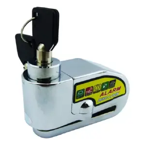 CANDADO PLATEADO PARA DISCO CON ALARMA