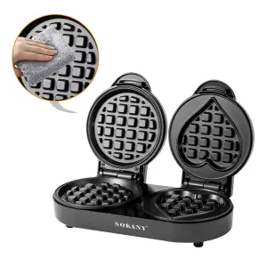 Wafflera Doble Electrica 1100w Corazon S