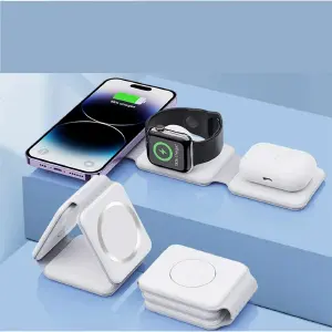 Cargador Inalambrico 3 en 1 Plegable