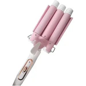 Rizador 8008 Cabello Pinza 3 Tubos Rosa