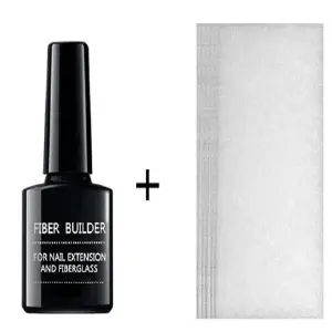 Uñas fibra de vidrio  x10 unidades + Gel