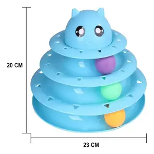 JUGUETE DE GATO TORRE ESPIRAL 3 NIVELES