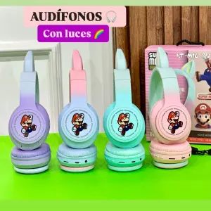 AUDÍFONOS CON LUCES SÚPER MARIO