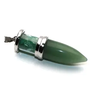 Collar Bala Pendulo Cuarzo Jade + Estuch