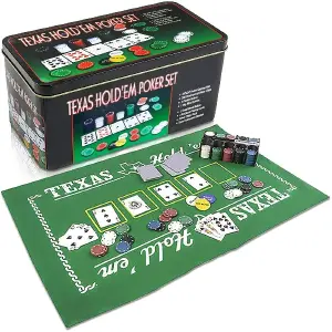 Poker Texas x200 Fichas Caja Metalica