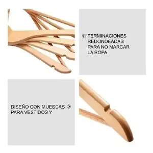 Gancho De Madera Ropa Pantalon Camisas