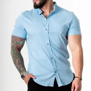 Camisa Chalis Manga Corta para Hombre