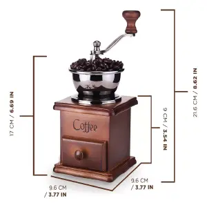 Molino De Café Manual Portátil De Madera