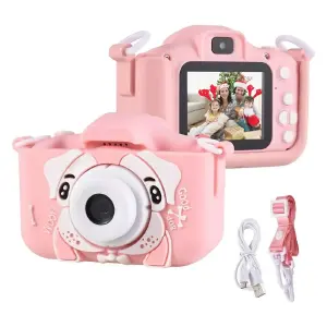 Mini Camara Digital Infantil Perro Rosa