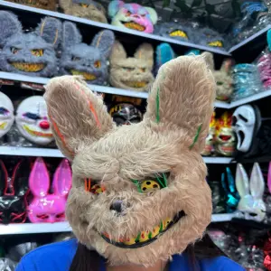 Máscara De Peluche Oso y Conejo LUZ LED