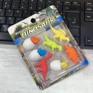 BLISTER BORRADOR DE DINOSAURIO X 7
