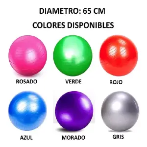 Balón Ejercicios Gimnasio, YOGA 65CM