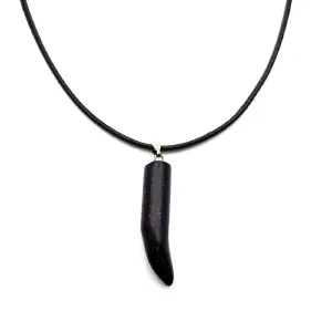 Collar Colmillo Cuarzo Lluvia De Plata