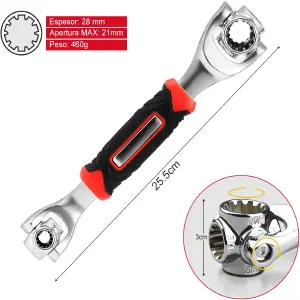 Llave Multiusos 48 en 1 Giratoria 360