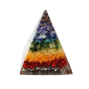 Pirámide 7 Chakras Piedra Natural Orgoni