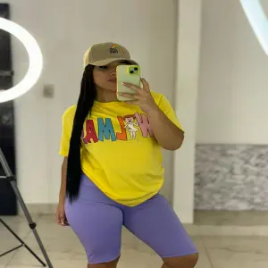 CONJUNTO BIKER/CAMISETA OVERSIZE YELLOW