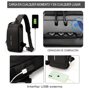 Morral Antirrobo Impermeable Puerto USB