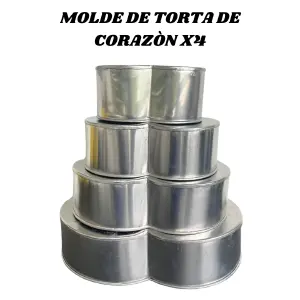 MOLDE DE TORTA DE CORAZON X4