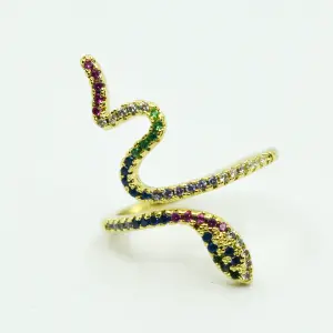 ANILLO DORADO MAMBA DE COLORES