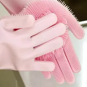 Guantes Silicona Lavaplatos Cerdas