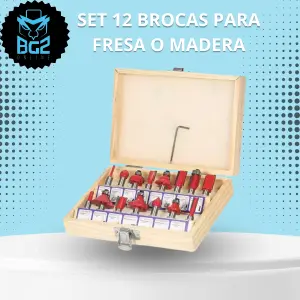 JUEGO DE 12 BROCAS PARA FRESAS O MADERA
