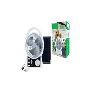 Ventilador Recargable Solar 6en1 Gd8029