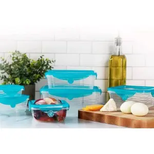 Set Recipientes x6 Con Tapas En Silicona