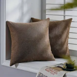 Cojin X2 Decorativo En Tela Café