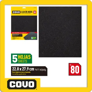 LIJA DE AGUA GRANO 80 - 5 PZA