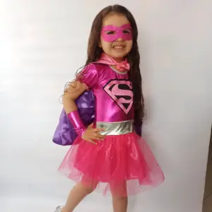 Disfraz Niña Supergirl Fucsia