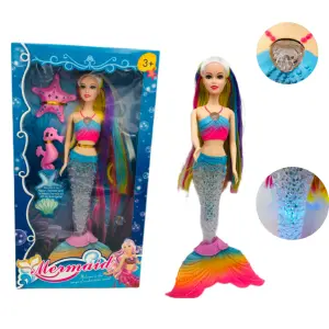 Muñeca sirena con luz