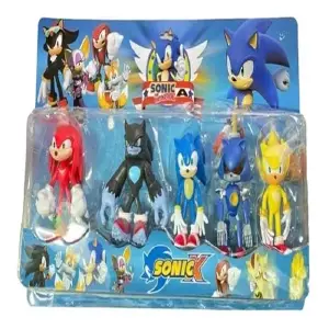 Set X6 Figuras Muñecos Sonic Tails 11cm
