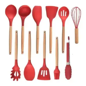 Set 12 Utensilios De Cocina Silicona