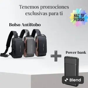 COMBO DE BOLSO ANTIROBO + POWER BANK