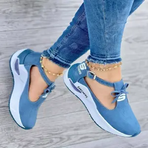Tenis Mafalda Skeachers Azul Dama