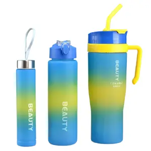 Kit Termos X3 Deporte Botella Pitillo Az