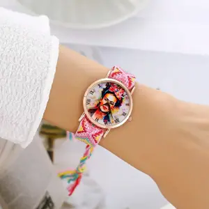 Reloj Frida Color Tejido Hilo Artesanal