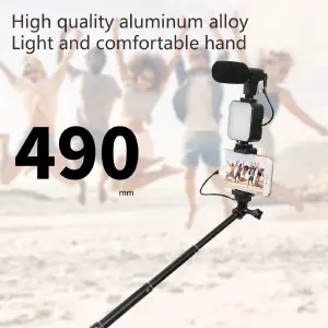 Videos Microfono + Luz + Tripode AY-49T